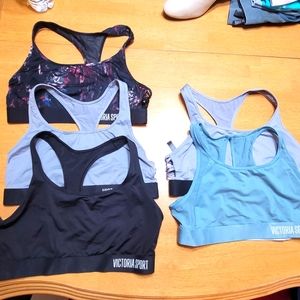 Lot 5 Victoria Secret Sport Bras Size Large